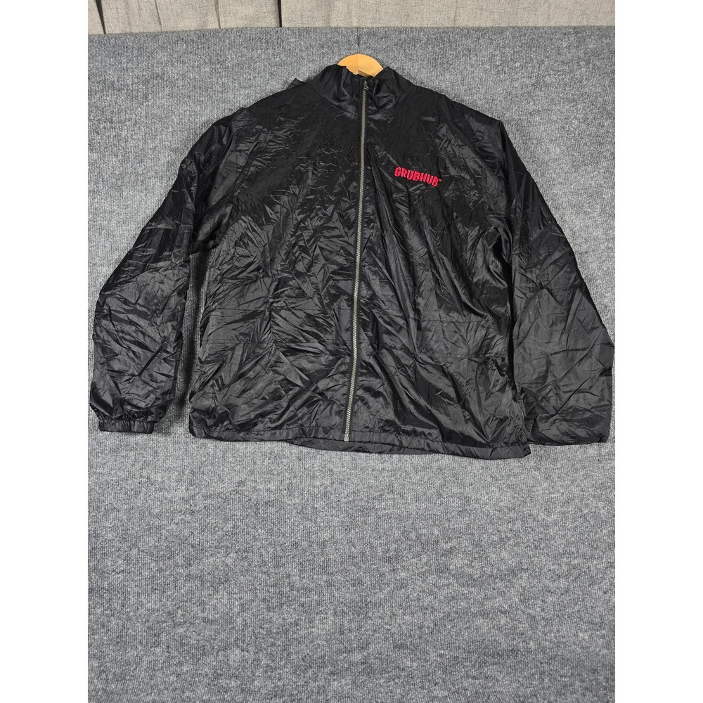 Grubhub Black‎ Lightweight Windbreaker Jacket Men's XL Size XL